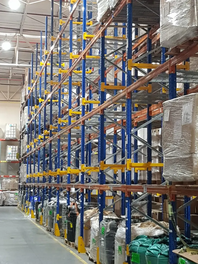 Flue keepers on a high-bay rack